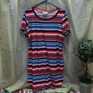 NWOT! Multicolor T-Shirt Dress w/stripes / Sz 1X